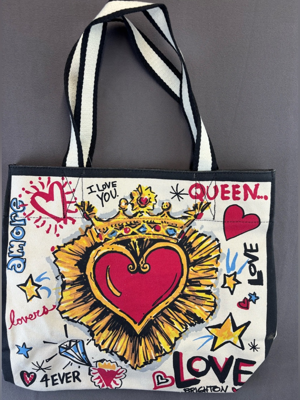 Brighton Queen of Love Valentine Canvas Tom Clancy Tote